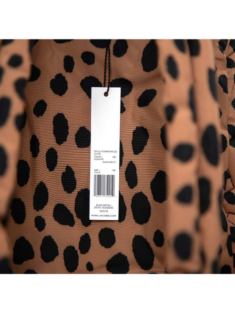 Marc Jacobs Preppy Nylon Quilted Leopard Large Backpack Bag NWT - Picture 5 of 7
